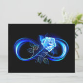 Glowing infinity with blue rose kaart (Staand voorkant)