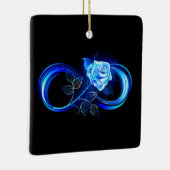 Glowing infinity with blue rose keramisch ornament (Rechts)