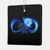 Glowing infinity with blue rose keramisch ornament (Links)