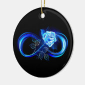 Glowing infinity with blue rose keramisch ornament (Links)