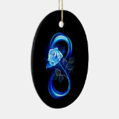 Glowing infinity with blue rose keramisch ornament (Rechts)