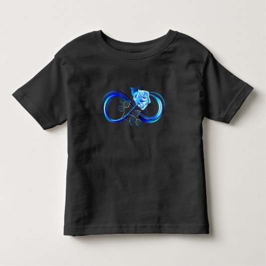 Glowing infinity with blue rose kinder shirts (Voorkant)