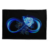 Glowing infinity with blue rose kussensloop (Achterkant)