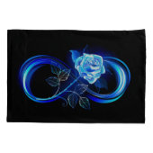 Glowing infinity with blue rose kussensloop (Achterkant-Links)