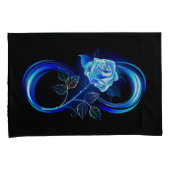 Glowing infinity with blue rose kussensloop (Voorkant-Rechts)
