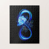 Glowing infinity with blue rose legpuzzel (Verticaal)