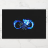 Glowing infinity with blue rose likeurfles etiket (Enkel label)