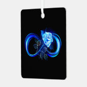 Glowing infinity with blue rose metalen ornament (Voorkant links)