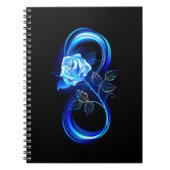 Glowing infinity with blue rose notitieboek (Voorkant)