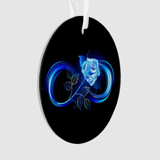 Glowing infinity with blue rose ornament (voorkant)