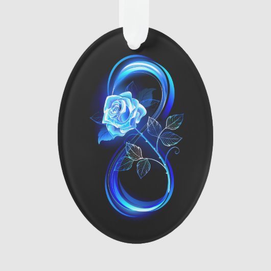 Glowing infinity with blue rose ornament (voorkant)