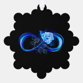 Glowing infinity with blue rose ornament kaart (Achterkant)