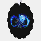 Glowing infinity with blue rose ornament kaart (Links)