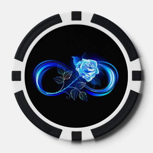 Glowing infinity with blue rose poker chips (Voorkant)