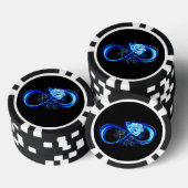 Glowing infinity with blue rose poker chips (Opstapeling)