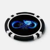 Glowing infinity with blue rose poker chips (Enkel)