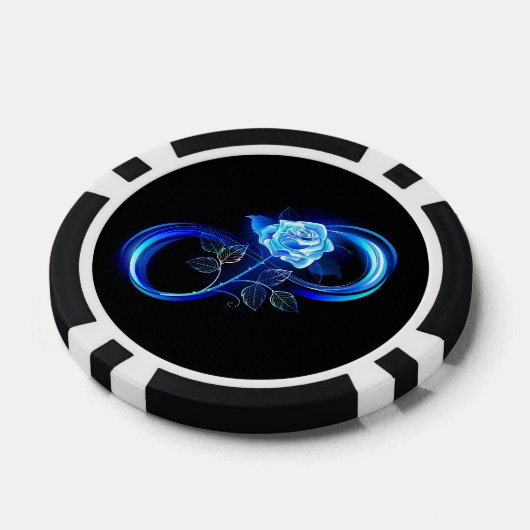 Glowing infinity with blue rose poker chips (Enkel)