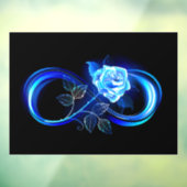 Glowing infinity with blue rose raamsticker (Vel 3)