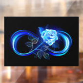 Glowing infinity with blue rose raamsticker (Vel 2)