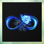 Glowing infinity with blue rose raamsticker (Vel 3)