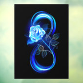 Glowing infinity with blue rose raamsticker (Vel 3)