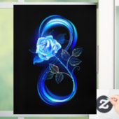 Glowing infinity with blue rose raamsticker (Huis)