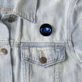 Glowing infinity with blue rose ronde button 3,2 cm (In situ)