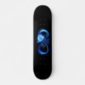 Glowing infinity with blue rose skateboard (Voorkant)