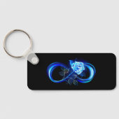 Glowing infinity with blue rose sleutelhanger (Achterkant)