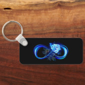 Glowing infinity with blue rose sleutelhanger (Achterkant)