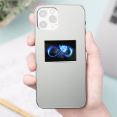 Glowing infinity with blue rose sticker (Telefoon)