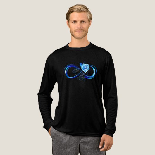 Glowing infinity with blue rose Tri-Blend shirt (Voorkant)