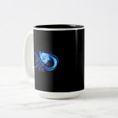 Glowing infinity with blue rose tweekleurige koffiemok (Voorkant links)