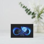 Glowing infinity with blue rose visitekaartje (Staand voorkant)