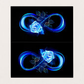 Glowing infinity with blue rose visitekaartjes (Buitenkant ongevouwen)