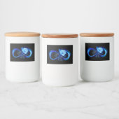 Glowing infinity with blue rose voedselcontainer etiket (Flessen)