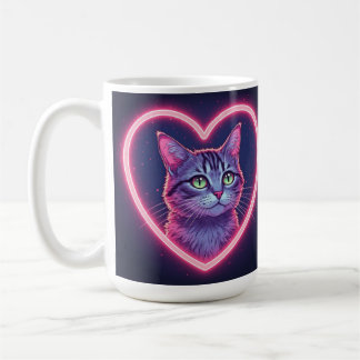 Glowing Kitty Love Art | Romantic Pet Lover Gift Koffiemok