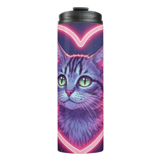 Glowing Kitty Love Art | Romantic Pet Lover Gift Thermosbeker