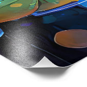 Glowing Lotus Flowers Trio Foto Afdruk (Hoek)