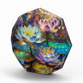 Glowing Lotus Flowers Trio Fotoblokken (Rechts)