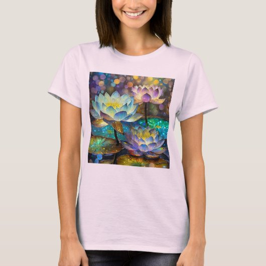 Glowing Lotus Flowers Trio T-shirt (Voorkant)