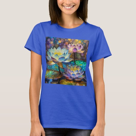 Glowing Lotus Flowers Trio T-shirt (Voorkant)