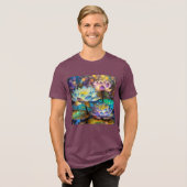 Glowing Lotus Flowers Trio Tri-Blend Shirt (Voorkant volledig)