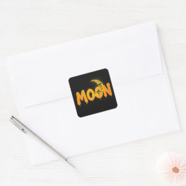 Glowing Moon Halloween Bats Vierkante Sticker