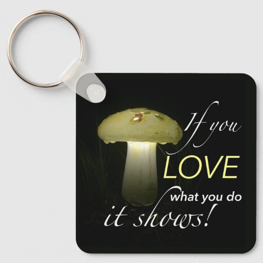 Glowing Mushroom Solar Light Inspirerend Quote Sleutelhanger (Voorkant)