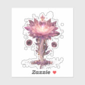 Glowing Neon Heart Cyberpunk Vinyl Sticker (Feuille)