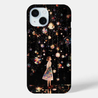 Glowing Orbs Starry Night iPhone 15 Hoesje