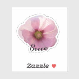 Glowing Pink Hollyhock Flower Gepersonaliseerde Vi Sticker