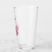 Glowing Pink Hollyhock Flower Personalized Glass Glas (Links)