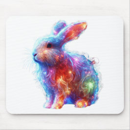 Glowing Prism Rabbit – Eetherische Neon Light Anim Muismat